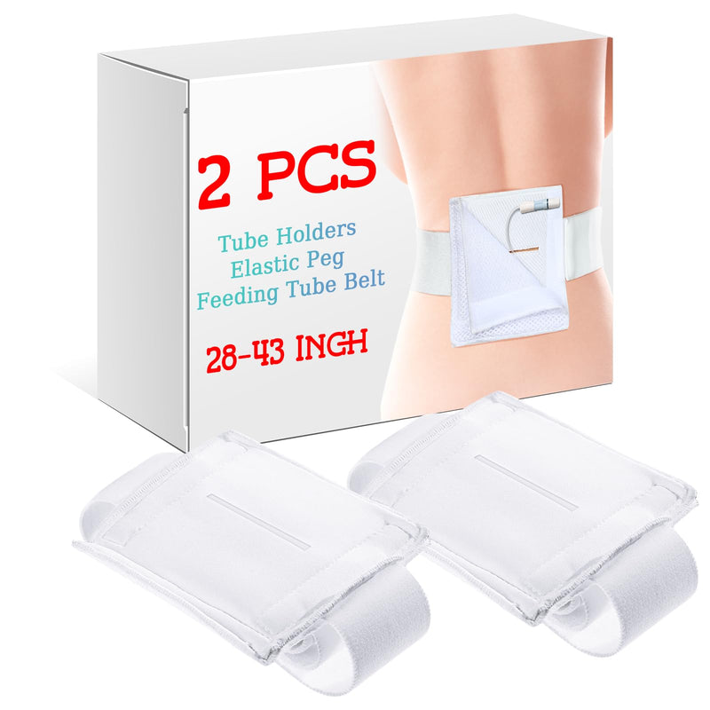 [Australia] - Tondiamo 2 Pcs Feeding Tube Holders Elastic PEG Feeding Tube Belt G Belt for Gastrostomy J PEG Peritoneal Dialysis Abdominal Pouch Pad Accessories, Adjustable and Washable, 28-43 Inch Waist 