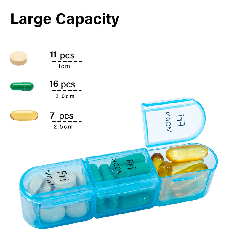 [Australia] - Daviky Pill Organizer 3X a Day, Weekly Pill Organizer 3 Times a Day, Pill Box 7 Day, Pill Cases Organizers 7 Day, Daily Pill Box Organizer, Medicine Organizer Box to Hold Vitamins and Medication Black 