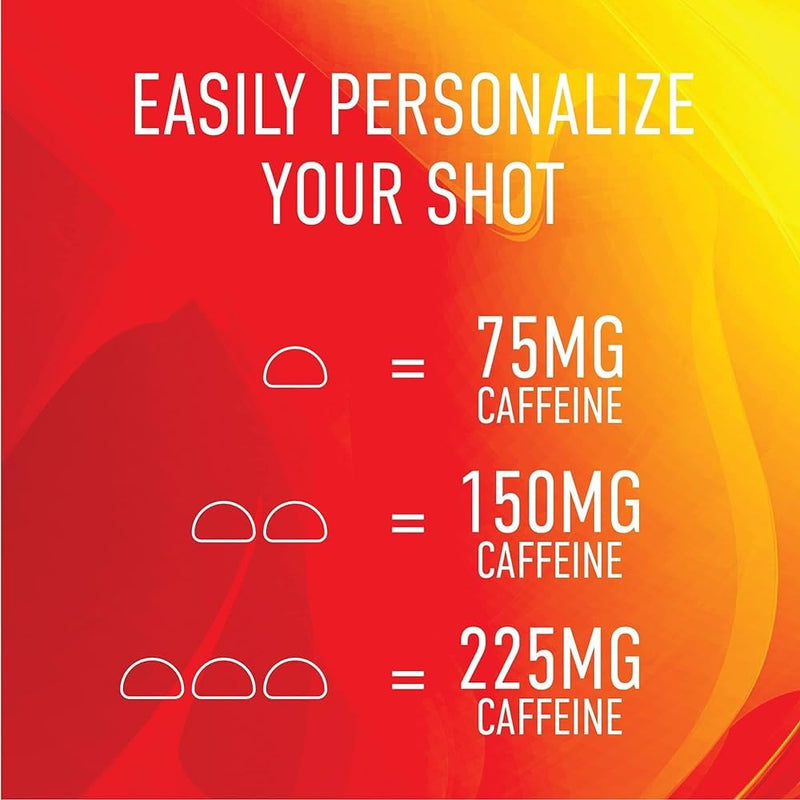 [Australia] - GummiShot Energy Gummies, 2475mg of Plant-Based Caffeine Chews per Bottle, Long Lasting Energy Boosters, Valencia Orange (33ct) 