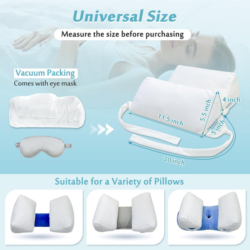 [Australia] - AOSSA Beauty Pillow for Back Sleeping – Anti-Wrinkle Aging Pillow, Head Support Trainer for Upright Sleep & Post-Surgery Recovery, Face Up Positioning Pillows for Wrinkle Prevention (White) White 