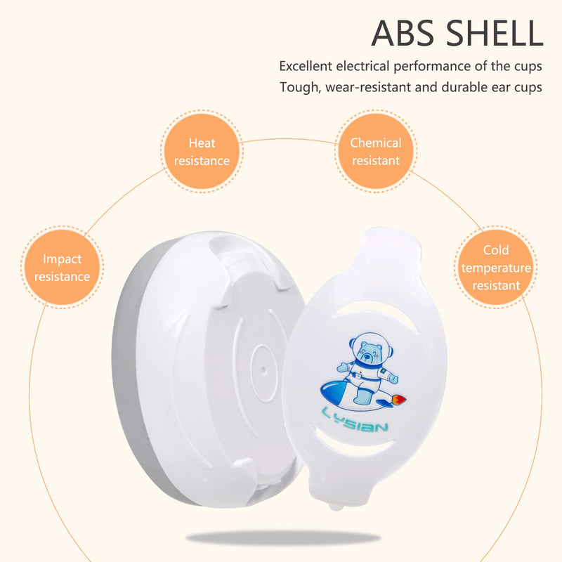 [Australia] - LYSIAN Baby Headphones Hearing Protection Ear Muffs for Infants 0-3 Years with Elastic Headband, Noise Cancelling Baby Earmuffs for Parade Fireworks, Festival, Sleep, Travel, Plane (White) White 