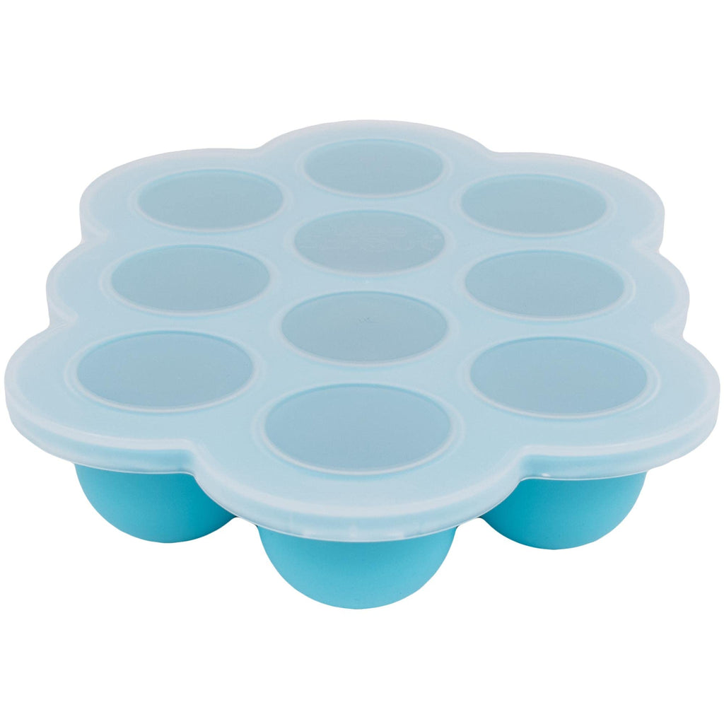 WeeSprout Silicone Freezer Tray with Clip on Lid Perfect Food Storage Container for Homemade Baby Food, Vegetable, Fruit Purees, and Breast Milk (Bright Blue, Ten 1.5 Ounce Sections) Bright Blue