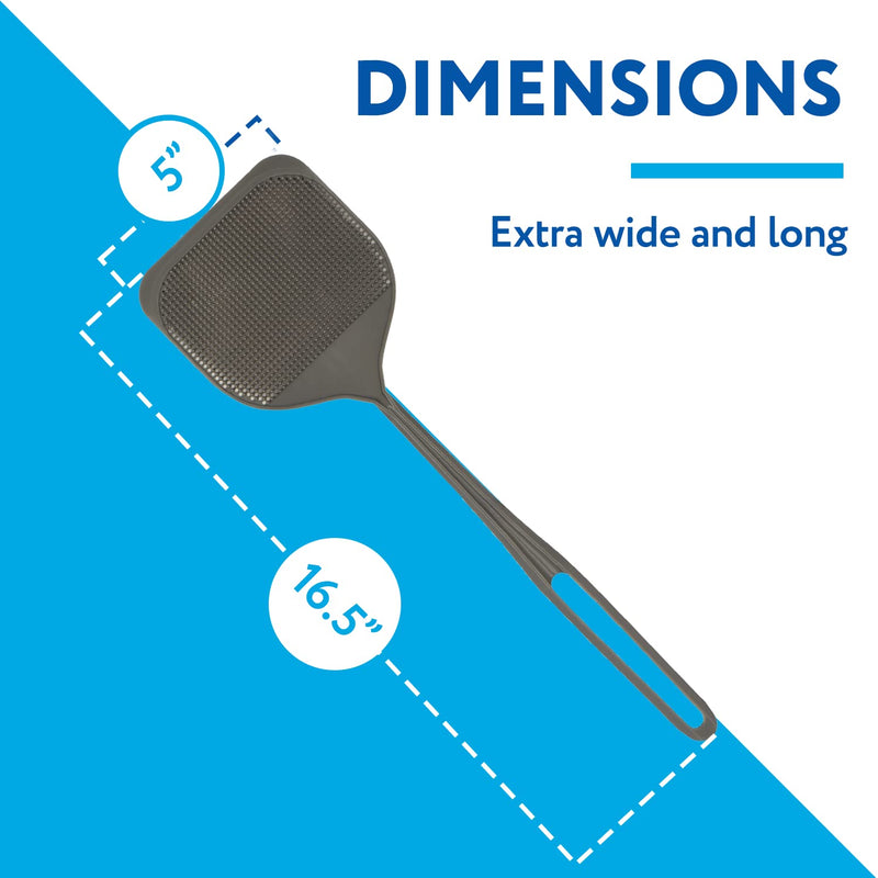 [Australia] - IMPRESA [4 Pack] Extra Large Spiky Fly Swatter for Indoors & Outdoors - Blue & Grey Plastic - Spiked Fly Swatters Multi Pack for Easy Bug Disposal - Bulk Pack - 5'' Smashing Surface 