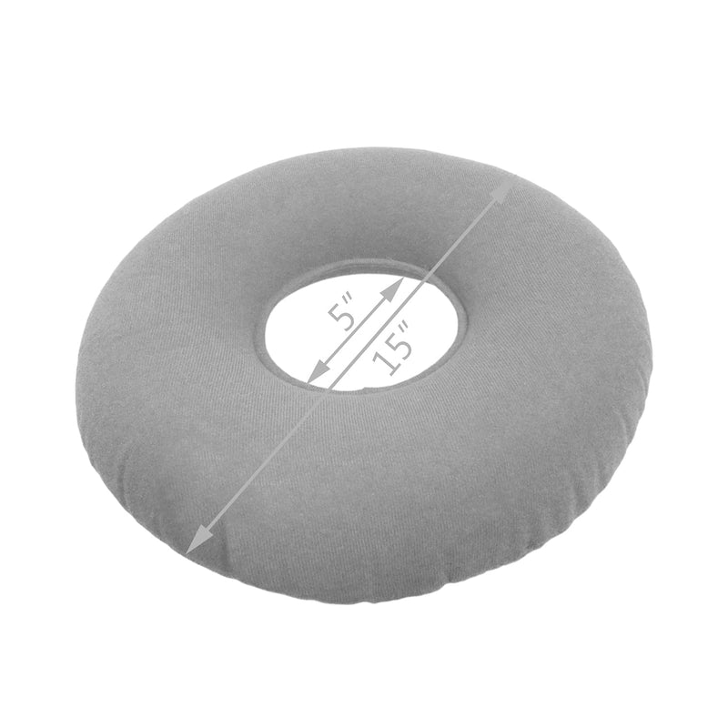 [Australia] - Donut Cushion Seat, Donut Pillow for Tailbone Pain, Hemorrhoid Seat Pillow, Inflatable Ring Cushion with A Pump, Round Wheelchairs Seat Cushion for Home,Car or Office (15" Gray) 