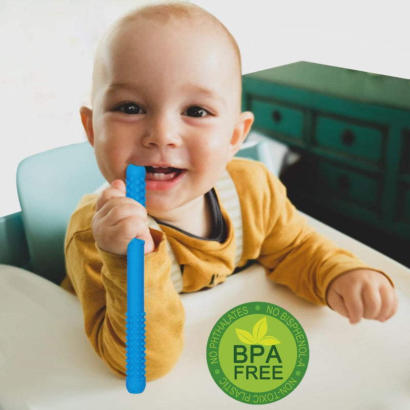 [Australia] - Hollow Teething Tubes Toys for Babies Girls Boys, 5 Pack Silicone Baby Teether Toy Tube for Infants with Nursing Biting Chewing, Chew Straws for Toddlers 6-12 Months (Style A) Style A 