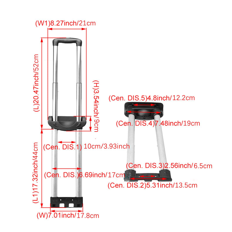 SHANOER Luggage Suitcase R003# Repair Kit w/ 37.79" Telescopic Handle & Grey Cup Holder & Screw & Screwdriver