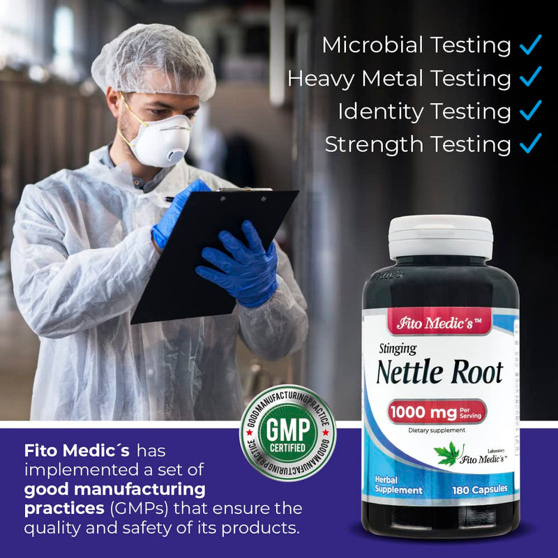 [Australia] - FITO MEDIC'S Lab - Stinging nettle root, 180 capsules - stinging nettle -Pure Extract 1000mg per serving, ortiga. 