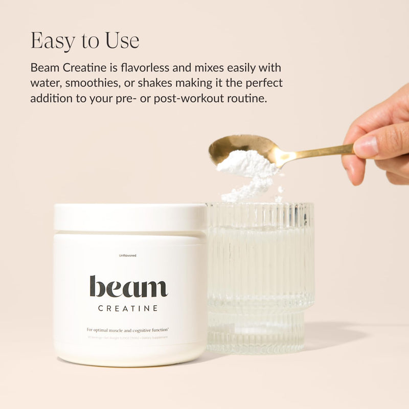 [Australia] - Beam Creatine Powder, Third Party Tested, Micronized Creatine Monohydrate Supplement, Creatine for Women and Men, Muscle Strength, Workout Recovery, Lean Muscle Growth, 30 Servings, Unflavored 5.29 Ounce (Pack of 1) 
