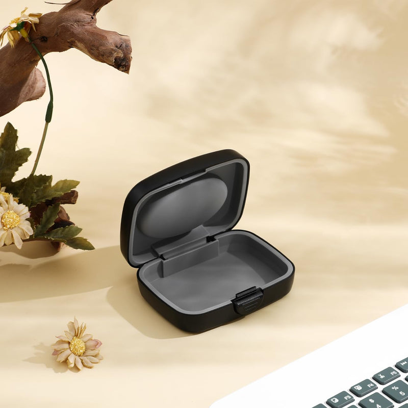 Anneome Hearing Aid Holder Compact Hard Case Storage Box Battery Compartment for Hearing Amplifier Accessories