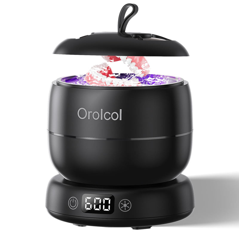 [Australia] - Ultrasonic Retainer Cleaner Machine Ultrasonic Jewelry Cleaner Waterproof for Invisalign Portable Dental Cleaner with Timer 3-Mode Clean Pod,Mouth Guard,Aligner,Denture,Silver,Rings,Platinum,Diamond Black 