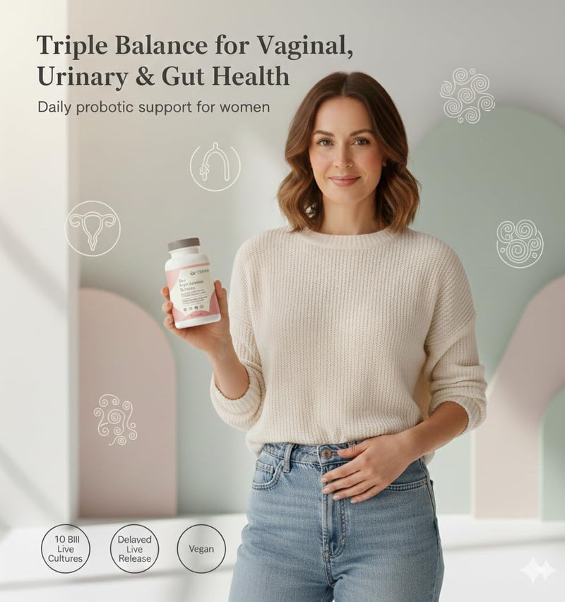 Bio Balance Probiotics for Women – Vaginal, Urinary & Gut Probiotics Support | Supports Natural Bacterial Balance & Intimate Flora | 10 Billion CFU Bio Cultures with Inulin | 60 Vegan Capsules