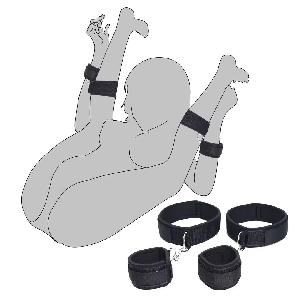 Sex Bondage Wrist & Thigh Cuffs BDSM Restraints Set, Sex Toys for Women with Adjustable Leg Straps Handcuffs for Couple Beginner SM Game Play