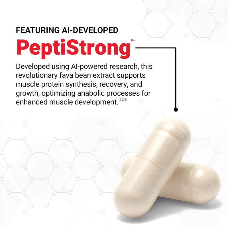 Force Factor Anabolic Muscle Builder, Muscle Building Supplement for Men | Support Muscle, Strength & Recovery, Reduce Fatigue, with AI-Developed PeptiStrong, 150 Capsules 150 Count (Pack of 1)