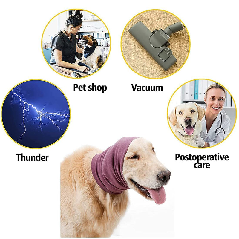 Quiet Ears Covers for Dogs 3pcs,Dog Snoods Ear Covers for Noise,Grooming and Force Drying Miracle Tool for Anxiety Relief & Calming Dogs(Grey+Pink+Purple) (Small) Small - PawsPlanet Australia