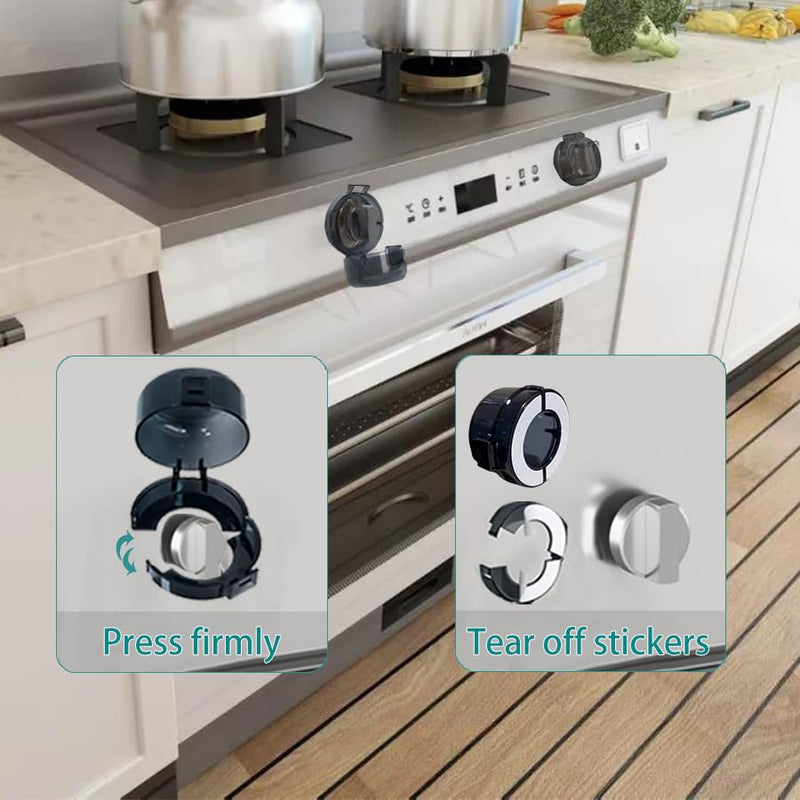 [Australia] - Stove Knob Safety Covers & Gas Stove Knob Locks - Childproof Oven Lock 5 Pack, Heat-Resistant ABS Stove Locks Child Safety Universal Fit Knob Covers convention 