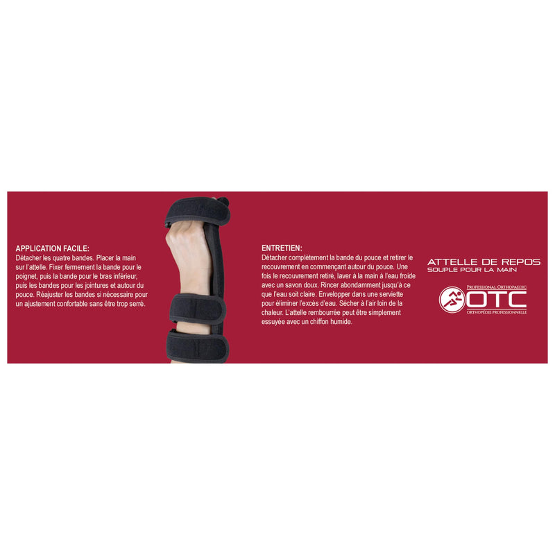 [Australia] - OTC Soft Resting Hand Splint, Night Immobilizer for Wrist, Fingers and Thumb, Stroke Hand, Black, Small-Medium Small/Medium Left Hand 