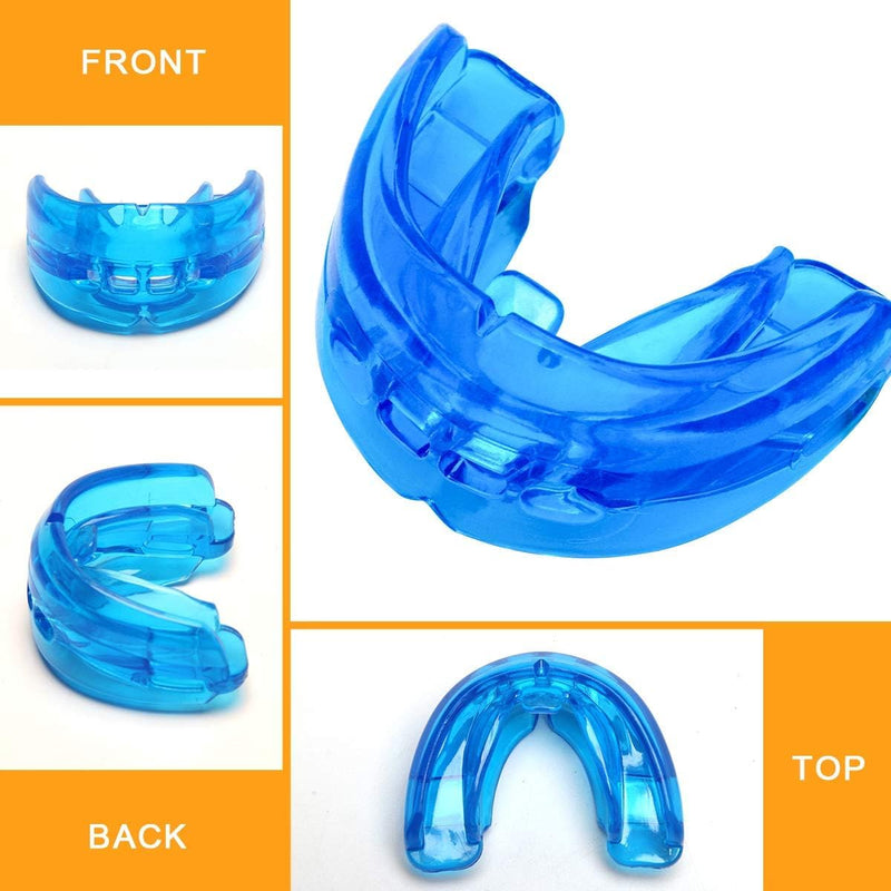 [Australia] - Coolrunner Double Braces Mouth Guard, Sports Athletic Mouth Guards Youth Mouthguard for Upper and Lower Teeth Protection Required for Youth, Teenager and Adults (Blue) (Blue+Transparent) Blue 