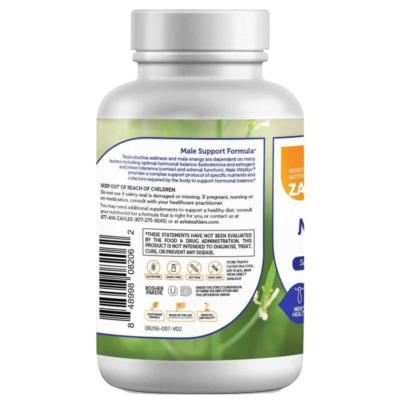 Zahler Male Vitality+ and Fertility Supplements, Male Formula Supporting Energy and Reproductive Wellness, Certified Kosher, 120 Tablets