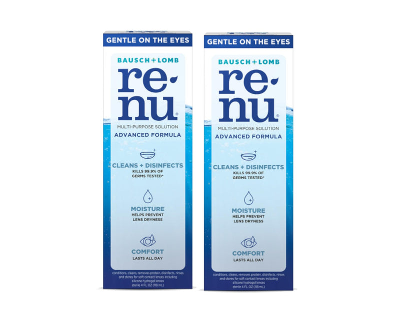 [Australia] - Renu Advanced Formula Multi-Purpose Solution, Disinfecting and Moisturizing Contact Lens Solution for Soft and Silicone Hydrogel Lenses, 4 fl oz (Pack of 2) 