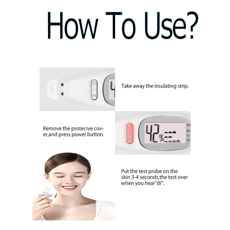 Elitzia Mini Portable Digital Skin Moisture Analyzer With LCD Screen Skin Care Device ET302