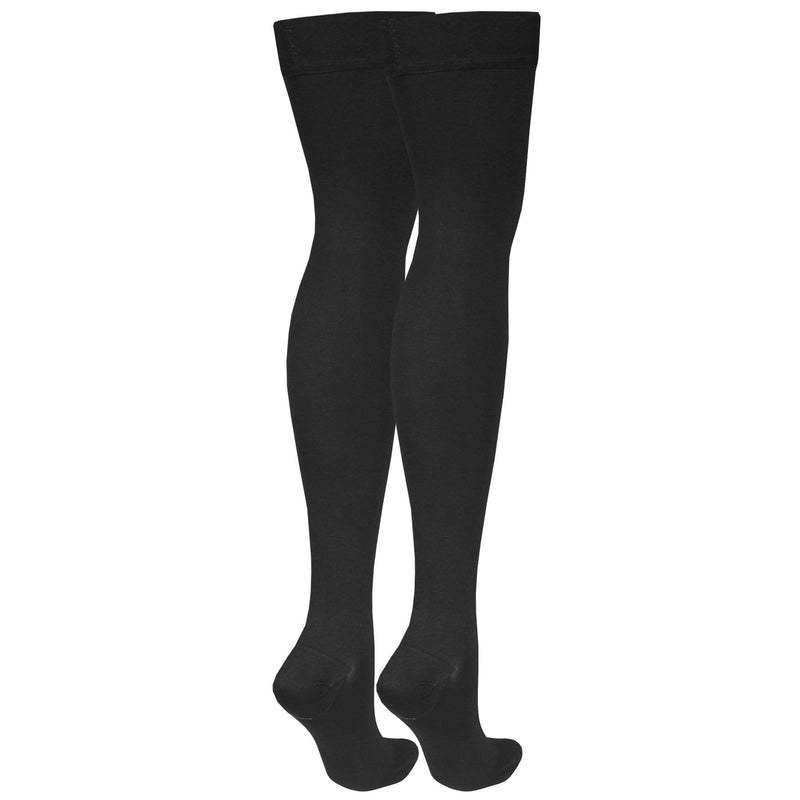 [Australia] - NuVein Medical Compression Stockings, 20-30 mmHg Support, Women & Men Thigh Length Hose, Closed Toe, Black, X-Large X-Large (1 Pair) 