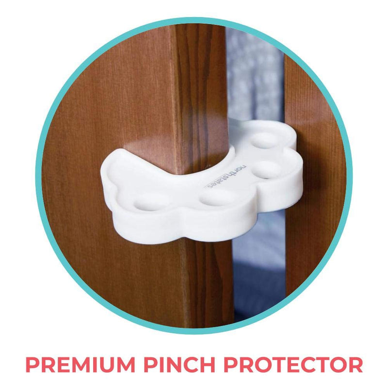 [Australia] - Toddleroo by North States Premium Pinch Protector | Prevent your child from closing The door on Those little fingers | No tools required | Baby proofing with confidence (1-Count, White) 