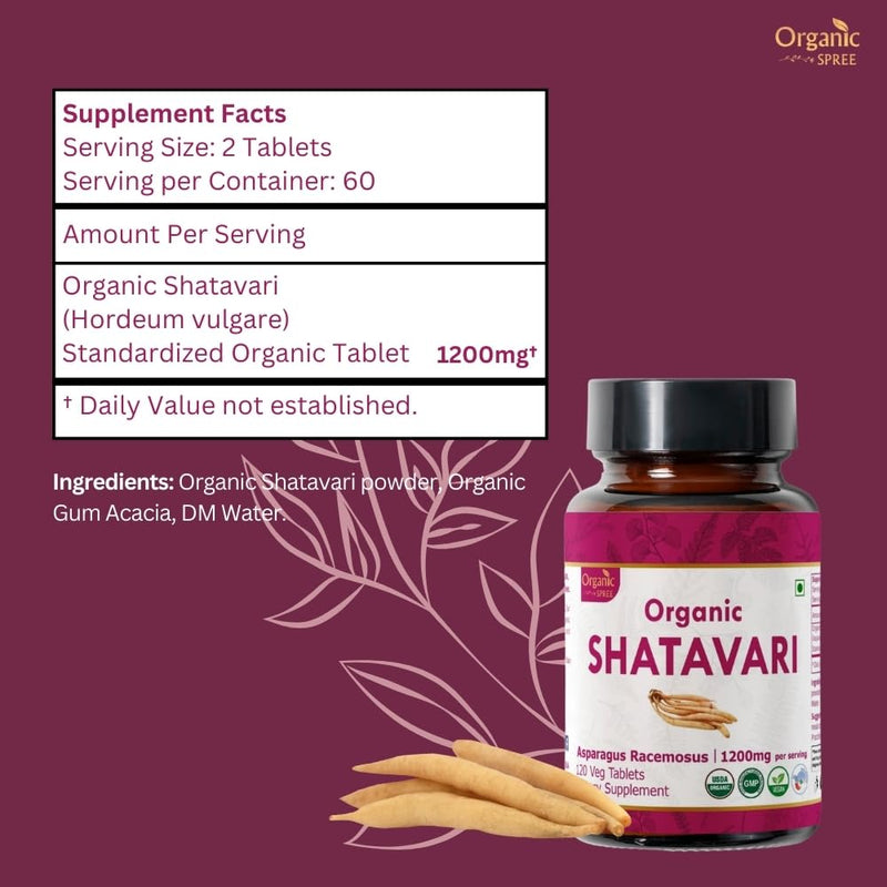 [Australia] - Shatavari 120 Tablets | Asparagus Racemosus (Shatavari) | USDA Organic Certified | Supports Women‚Äôs Health and Immune System | Dietary Supplement 120tab - Pack of 2 120 Count (Pack of 2) 