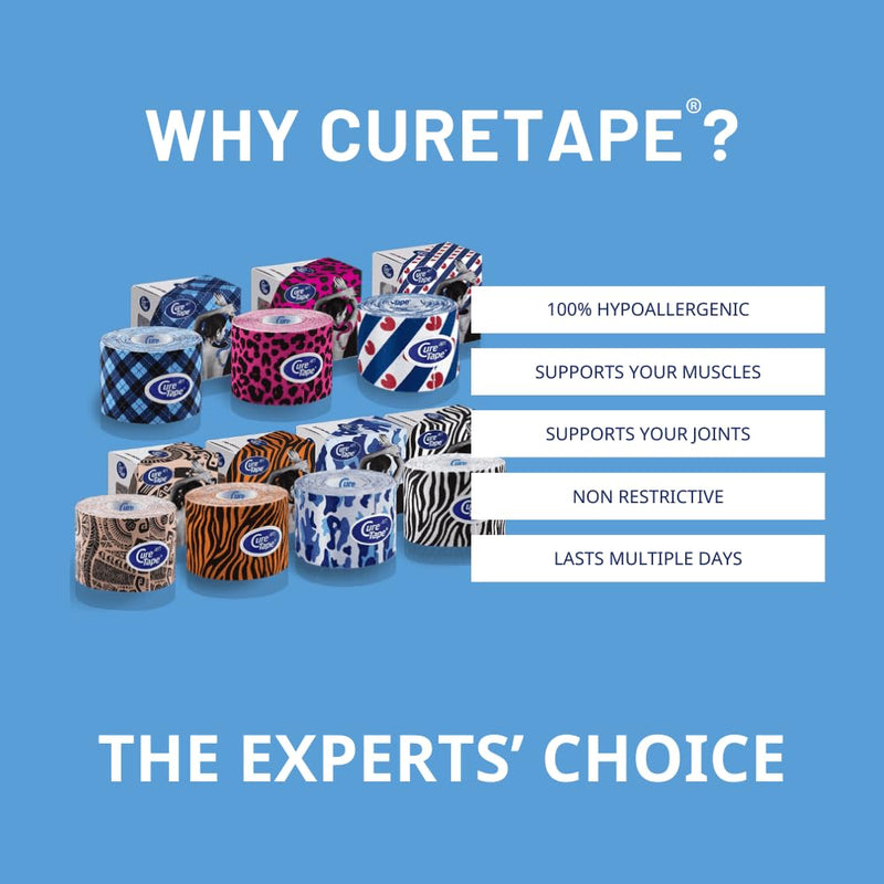 CureTape Art | Kinesiology Tape for Body Pain | Elastic Therapeutic | Waterproof Athletic | Long-Lasting Medical K (Tartan) Tartan