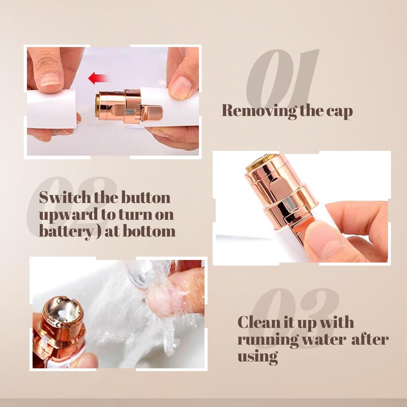 Epilator Facial-Nose Hair Trimmer-Removal for Women Face Eyebrow Trimmer 2 in 1 Design Epilators with LED Light Rechargeable Hair Remover-Removal Device Face Shaver for Women