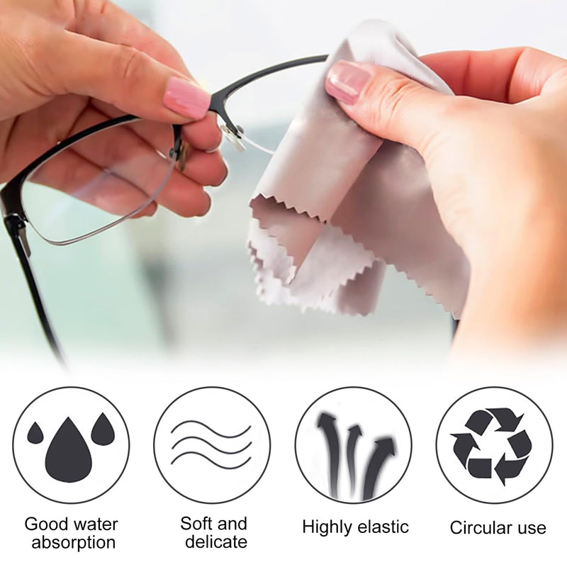 [Australia] - YPYMOD Pack of 10 glasses cleaning cloths, 15 x 18 cm, high-quality glasses cleaning cloth for cameras, lenses, glasses, screens, tablets (5 light gray + 5 dark blue) 