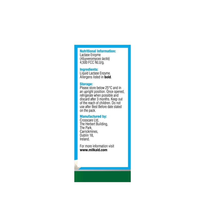 [Australia] - Milkaid Lactase Enzyme Drops for Lactose Intolerance | Prevents Gas, Bloating & Diarrhea | Fast Acting Dairy Digestive Supplement | Gluten Free & Vegetarian | No Artificial Flavor | 0.5 Fl Oz (1) 1 