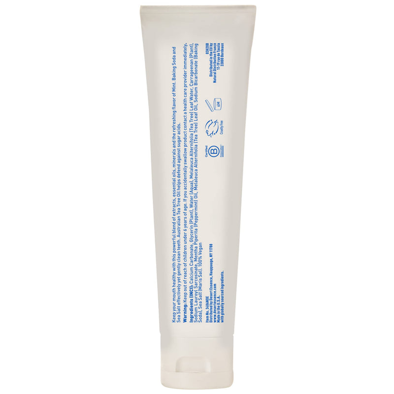 [Australia] - Desert Essence Tea Tree Oil Toothpaste - Mint - 6.25 Oz - Pack of 2 - Refreshing Taste - Deep Cleans Teeth & Gums - Helps Fight Plaque - Sea Salt - Pure Essential Oil - Baking Soda 12.5 Ounce (Pack of 1) 