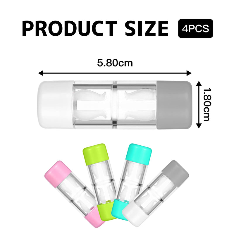 [Australia] - Yewseas 4 PCS Contact Lens Case Travel Set for Hard Lenses, Portable Lens Case with Cleaning Container for Home and Travel, Compact Storage in Pink, White, Blue and Green 