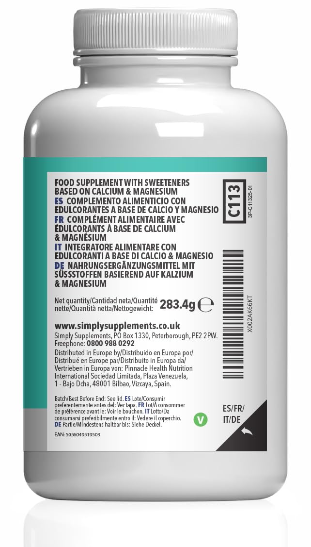 Calcium & Magnesium Chewable Tablets | Supports Bone Strength, Muscle Function & Energy | Tasty Tropical Flavour | Vegan Friendly | 120 Tablets = 4 Months’ Supply | GMP-Certified & UK-Made New Label Design