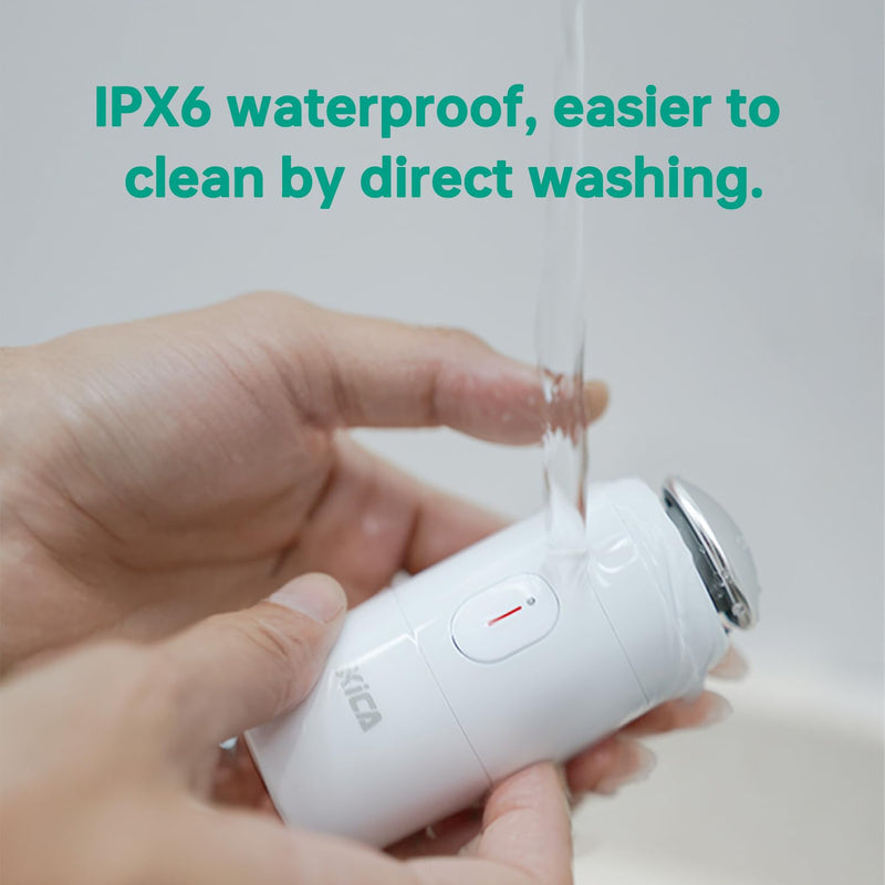 KiCA Facial Cleansing Brush with Dual Silicone Heads - Waterproof Electric Wash Device, Wireless Charging & Travel-Friendly for Deep Cleaning (Pale Pink)