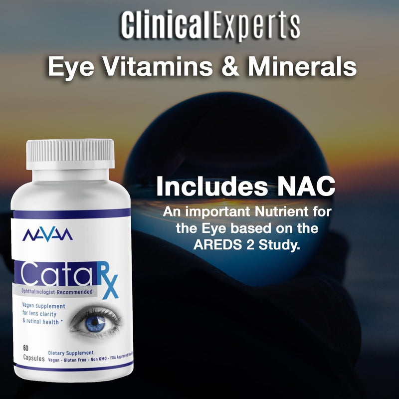 [Australia] - Navan CataRx Antioxidant AREDS 2 Eye Vitamins & Minerals Supplement for Lens Clarity & Retina Health by Clinical Experts - Lutein, Zeaxanthin, Zinc, Vitamin C, NAC - 60 Capsules 