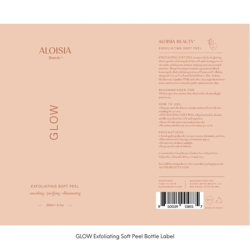 GLOW Exfoliating Soft Facial Peel Gel – Gentle Enzyme Exfoliator with Papaya, Licorice Root, Green Tea, Aloe & Vitamin E, 6.7 oz