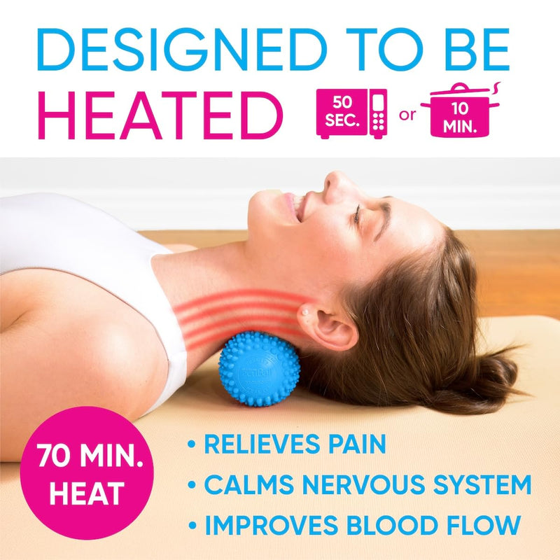 Dr. Cohen’s Heatable Deep Tissue Massage Ball - acuBall Trigger Point Massage Therapy for Myofascial Release and Exercise - Effective Back Massager Ball for Targeted Pain Relief Acuball Large - Blue