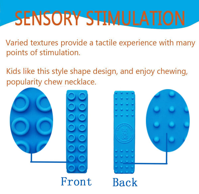 [Australia] - Chew Necklace by GNAWRISHING, 5 Pieces Sensory Chew Necklaces for Kids with Autism, ADHD, SPD, Chewing, Oral Motor 