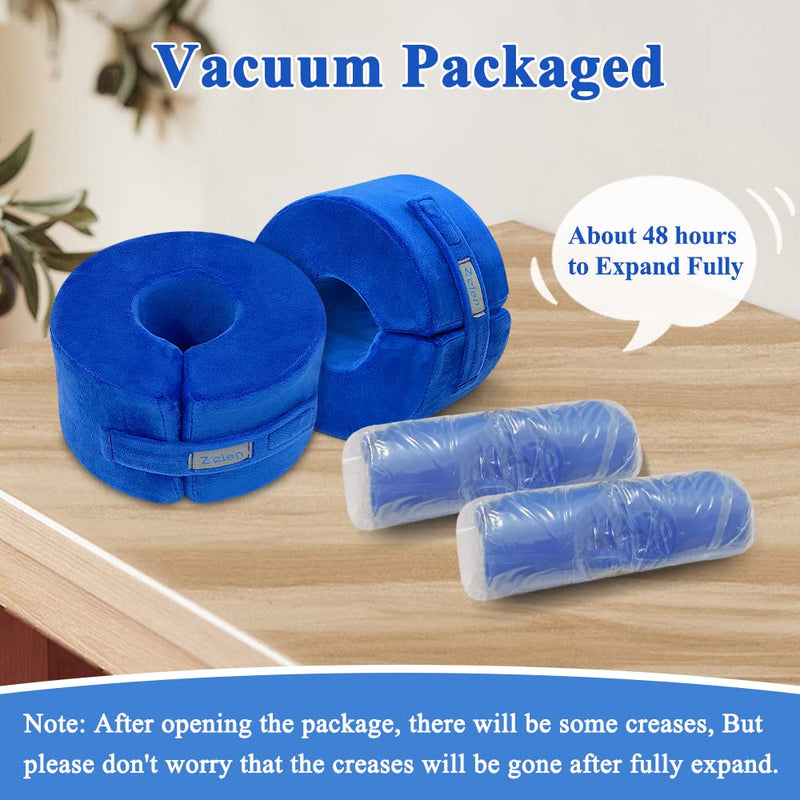 Zelen Foot Elevation Pillows Ankle Wedge Foot Support Pillow Heel Protectors for Pressure Sores Leg Rest Cushion for Bed Sores Ulcer Sleeping Ankle Protector Elevated Foam (Medium, 1 Pair)