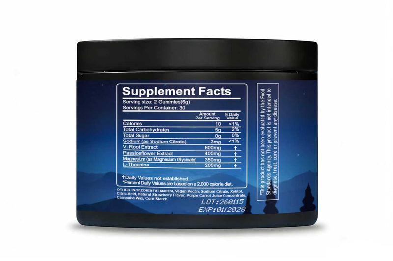 Sleep Gummies, Magnesium Glycinate Sleep Aid Gummies, Natural Strawberry Flavor, Melatonin Free, Sugar, Gluten Free, for Relaxation & Sleep Suport, Promotes Healthy Sleep Patterns for Adults- 60 PCS