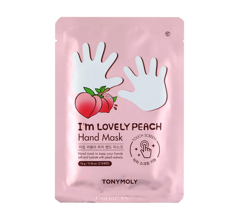 [Australia] - TONYMOLY I’m Lovely Peach Hand Mask – Hydrating & Moisturizing Korean Hand Treatment Gloves with Peach, Plum & Honeysuckle Extracts – Phone Screen Friendly, 5pk 