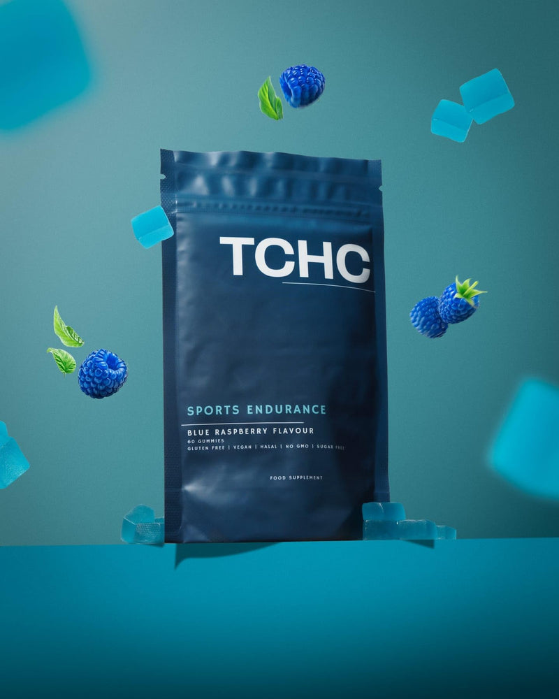 TCHC - Sports Endurance Gummy, Natural Pre-Workout - Fast Working. Added Lions Mane, Black Maca Root, VIT B12, VIT B3 & Guarana Extract. High Intensity. Boost Cognitive Function and Improve Memory.