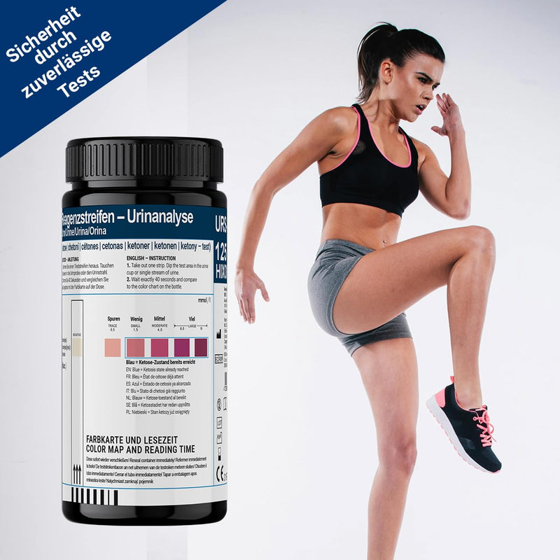 [Australia] - 125x ketone test strips in tube - ketosis measurement results - for keto nutrition and diet I ketosticks urine 