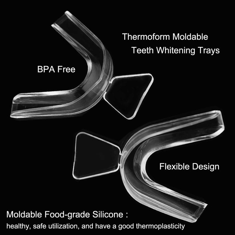 10PSC Teeth Whitening Trays Kits Mouth Trays & 2 Tooth Boxes, Thermoform Moldable Whitening Teeth Tray, Oral Care Thin Moldable Mouth Tray Kit Tools for Whitening