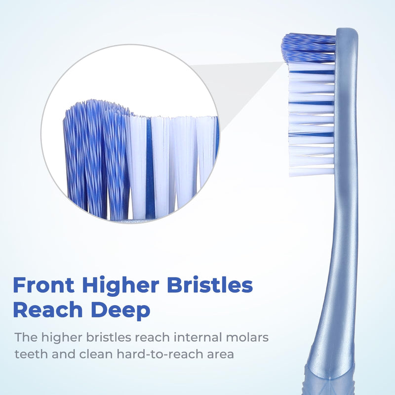 [Australia] - Medium Toothbrushes for Adults, Whitening Toothbrush with Spiral Medium Bristles for Smoke Tea Coffee Stain, Deep Plaque Removal, Rounded Bristle Tips for Gentle Cleaning Medium Toothbrushes 6pcs 