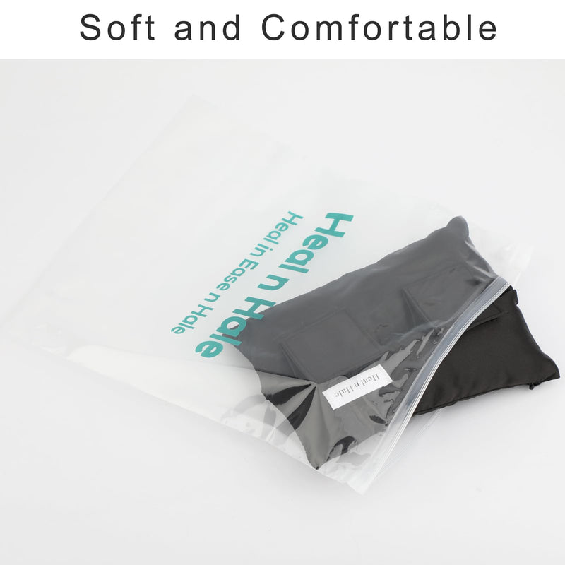 [Australia] - Chemo Port Pillow, Silky Satin Port Pillows for Chest Support Chemo Patients Heart Surgery Pillow After Open Heart Surgery Recovery Gifts, Supports for Chest for Medical Use, Black 