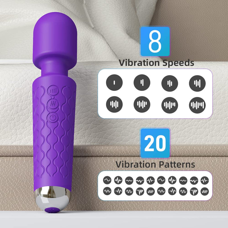 [Australia] - Manual Back Personal Massager - Cordless Massager Stick - Quiet Handheld Body Massager - Deep Tissue Back Massager for Muscle Recovery Pain Relief for Shoulders, Legs, Neck-20 Modes & 8 Speeds Black 