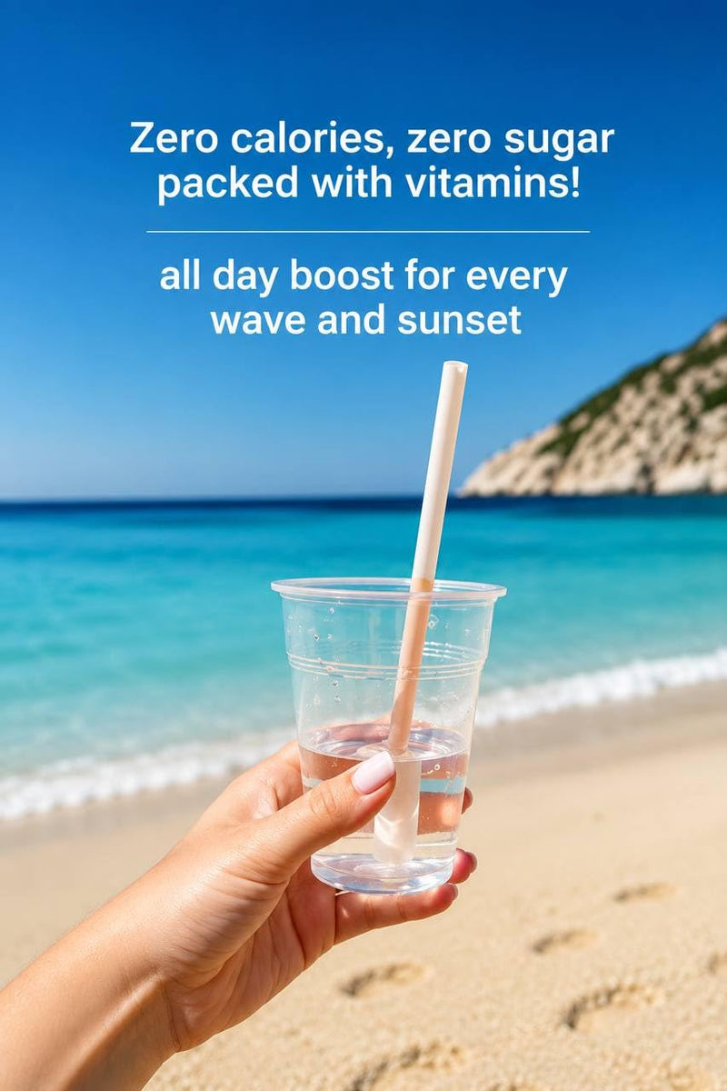 Electric Energy Drink Straws - Watermelon Wow 10 Straws - 100mg Caffeine, L-Theanine, B Vitamins - Zero Sugar, Zero Calories 0.03 Ounce (Pack of 10)