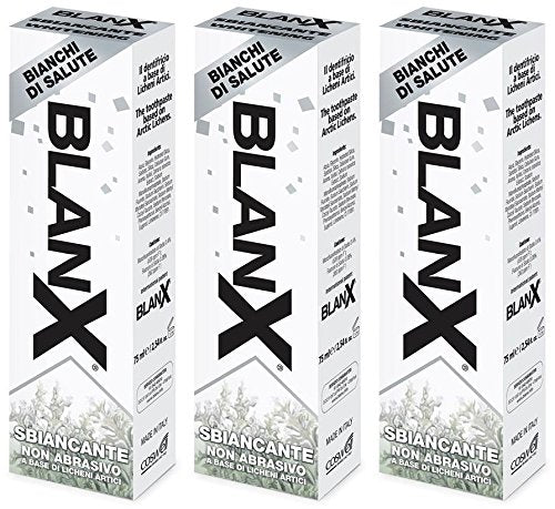 BlanX: Whitening Toothpaste with Arctic Lichens * 2.54 Fluid Ounces (75ml) Tubes (Pack of 3) * [ Italian Import ]